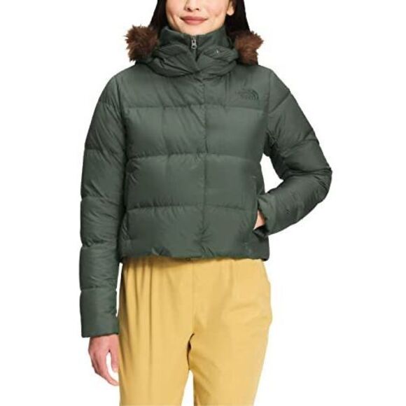 The North Face New Dealio Down Short Jacket (Thyme) Women's Clothing Size L - Picture 1 of 3